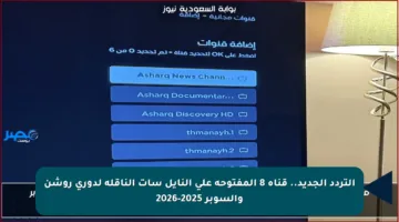 التردد الجديد.. قناة 8 المفتوحة على النايل سات الناقلة لدوري روشن والسوبر 2025-2026